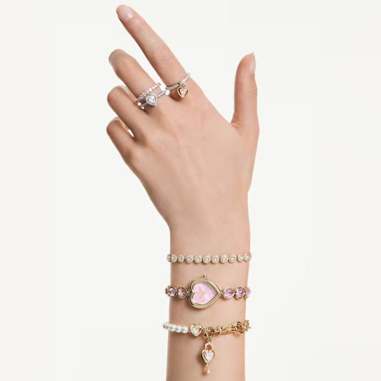 Matrix Vittore ring Round cut, White, Silver-tone finish